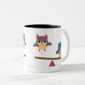 Tasse 2 Couleurs Hiboux d'amusement (Devant droit)