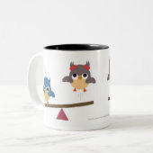 Tasse 2 Couleurs Hiboux d'amusement (Devant gauche)