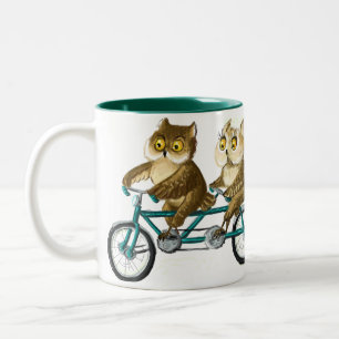 Tasse 2 Couleurs Hiboux de bicyclette