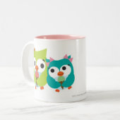 Tasse 2 Couleurs Hiboux d'été (Devant gauche)