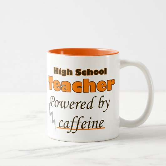Tasse 2 Couleurs High School Teacher Powered by caffeine (Droit)