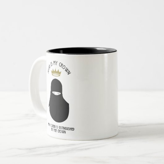 Tasse 2 Couleurs Hijab est ma couronne - NIQAB (Devant gauche)