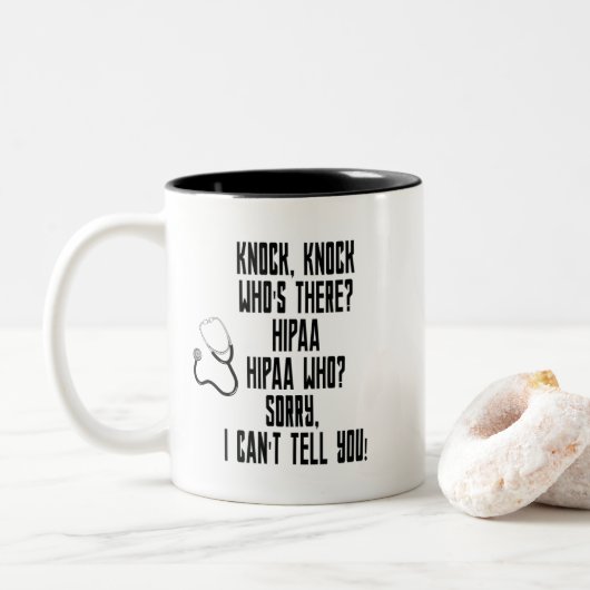 Tasse 2 Couleurs HIPAA Humor (Avec donut)