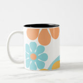 Tasse 2 Couleurs Hippie Super Fleur Retro 60s les années 70 (Gauche)