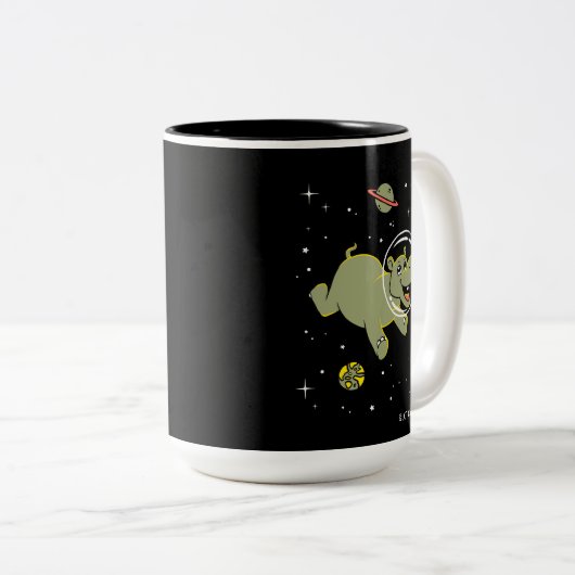Tasse 2 Couleurs Hippo Animaux Dans L'Espace (Devant droit)