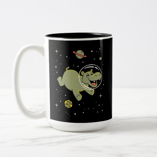 Tasse 2 Couleurs Hippo Animaux Dans L'Espace (Gauche)