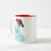 Tasse 2 Couleurs Hippo bébé de Noël (Devant gauche)