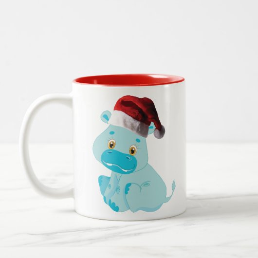 Tasse 2 Couleurs Hippo bébé de Noël (Gauche)