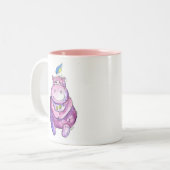 Tasse 2 Couleurs Hippo mignon violet blanc (Devant gauche)