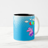 Tasse 2 Couleurs Hippo Rose Volant Avec Ballons (Devant droit)