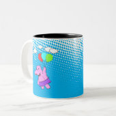 Tasse 2 Couleurs Hippo Rose Volant Avec Ballons (Devant gauche)