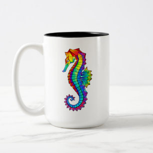Tasse 2 Couleurs Hippocampe polygonal arc-en-ciel