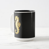 Tasse 2 Couleurs Hippocampe Polygonal Or (Devant gauche)