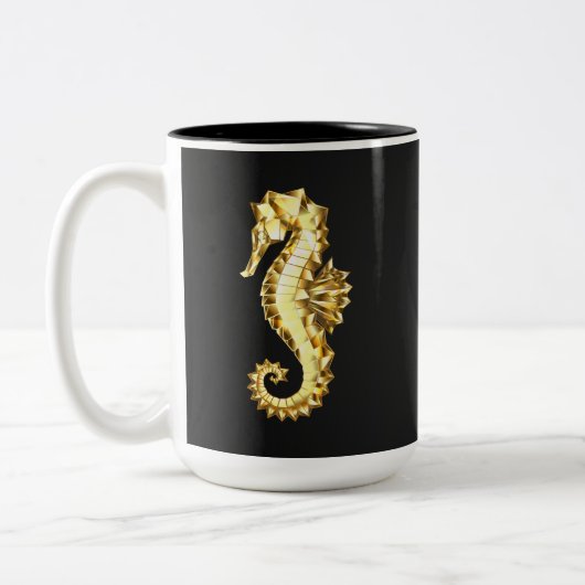 Tasse 2 Couleurs Hippocampe Polygonal Or (Gauche)