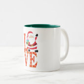 Tasse 2 Couleurs hipster père Noël présente amour joyeux noël (Devant droit)