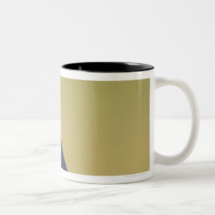 Tasse 2 Couleurs Hirondelle sur un rebord en bois