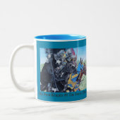 Tasse 2 Couleurs historic medieval knights jousting on horses (Gauche)