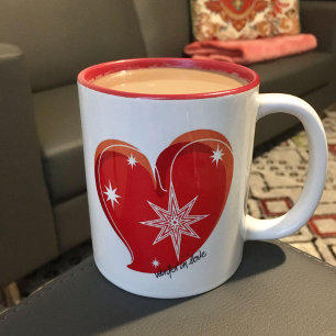 Tasse 2 Couleurs hiver en amour-Signature-Rouge