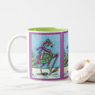 TASSE 2 COULEURS HIVER SNOWSHOOWS & COAT PINK FLAMANT ROSE TREKKING