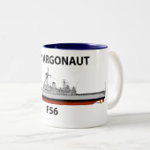 Tasse 2 Couleurs HMS Argonaut, mer (Devant droit)