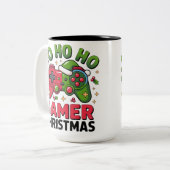 Tasse 2 Couleurs Ho Ho Ho Gamer Christmas Controller Illustration (Devant gauche)