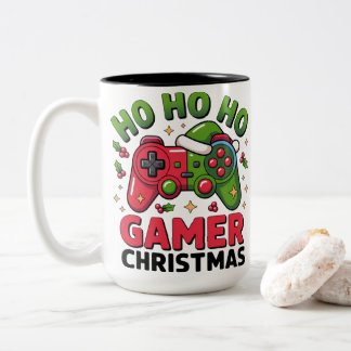Tasse 2 Couleurs Ho Ho Ho Gamer Christmas Controller Illustration