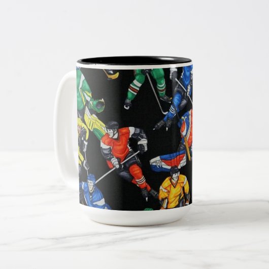 Tasse 2 Couleurs Hockey sur glace de saison d'hockey (Devant gauche)