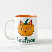 Tasse 2 Couleurs Hocus pawcus Halloween citrouille ginger cat magie (Gauche)