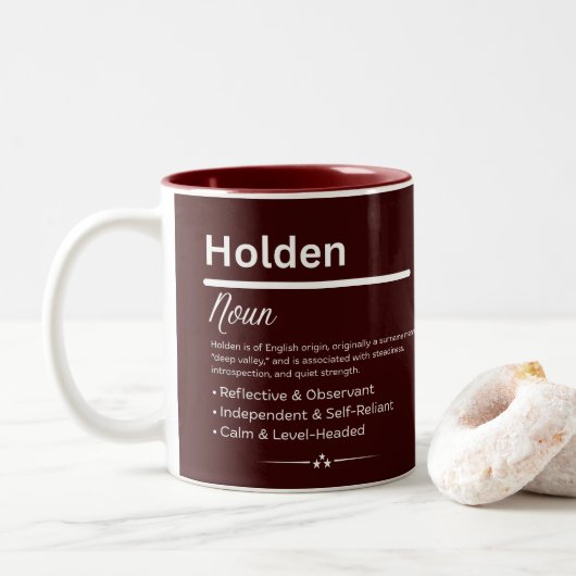 Tasse 2 Couleurs Holden Personalized Name (Avec donut)