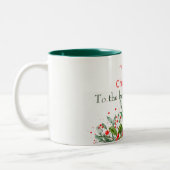 Tasse 2 Couleurs Holly Berries Joyeux Noël aquarelle (Gauche)