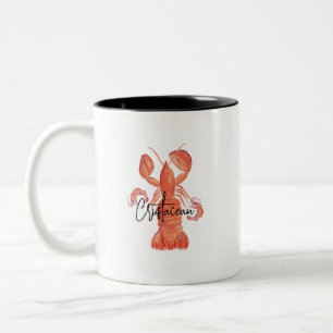 Tasse 2 Couleurs Homard Écrevisses Peintes à la Main Crustacés