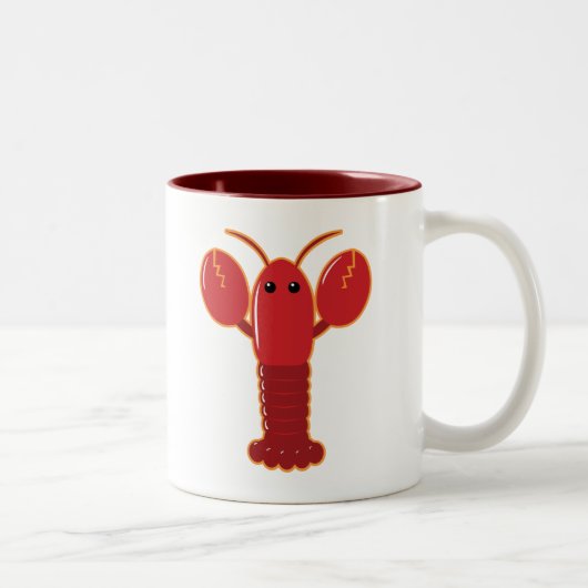 Tasse 2 Couleurs Homard mignon (Droit)