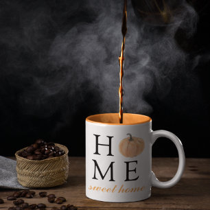 Tasse 2 Couleurs Home Sweet Home Citrouille orange Saison autom