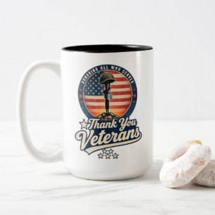 Tasse 2 Couleurs Hommage Militaire à TOUS CEUX QUI ONT SERVI Merci 