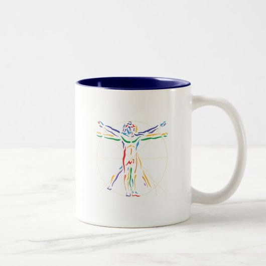 Tasse 2 Couleurs Homme d'anatomie de DaVinci dans des couleurs de (Droit)