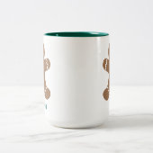 Tasse 2 Couleurs Homme en pain d'épices mignon personnalisé (Centre)