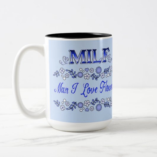 Tasse 2 Couleurs Homme I Love Flowers Blue Text 2 (Gauche)