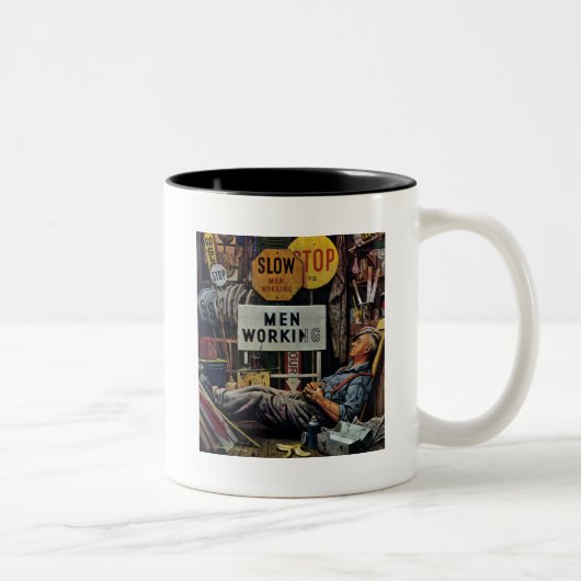 Tasse 2 Couleurs Hommes qui travaillent (Droit)