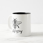 Tasse 2 Couleurs Honey Bee/ Be Happy (Devant gauche)