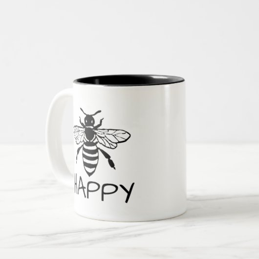 Tasse 2 Couleurs Honey Bee/ Be Happy (Devant gauche)