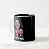 Tasse 2 Couleurs Hope Hate Heal Rise Kamala 2024 (Devant gauche)