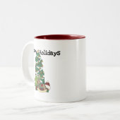 Tasse 2 Couleurs Hoppy Holidays Tshirts et cadeaux (Devant gauche)