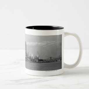 Tasse 2 Couleurs Horizon B&W des Etats-Unis New York City Manhattan