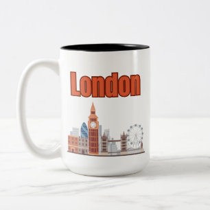Tasse 2 Couleurs Horizon de Londres Gros Caractères Bicolore