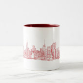 Tasse 2 Couleurs Horizon de New York rouge-rose (Centre)