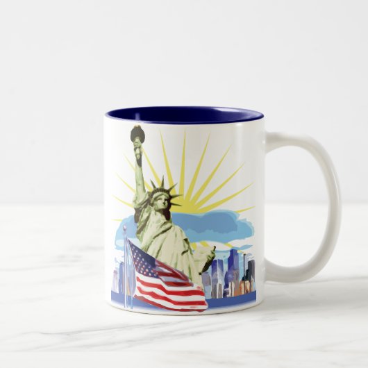 Tasse 2 Couleurs Horizon de NYC (Droit)
