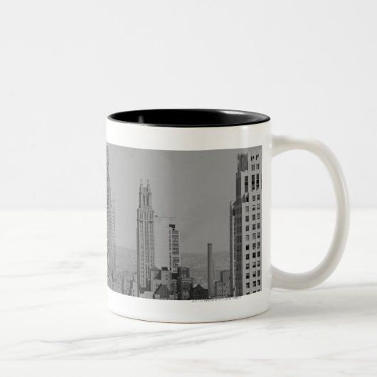 Tasse 2 Couleurs Horizon de ville (Droit)