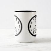 TASSE 2 COULEURS HORLOGE CINQ HEURES (Centre)