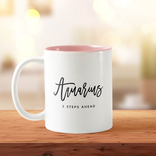 Tasse 2 Couleurs Horoscope Chic Aquarius Script moderne Signe Zodia