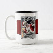 Tasse 2 Couleurs Horreur de Noël de Père Noël de zombi (Gauche)
